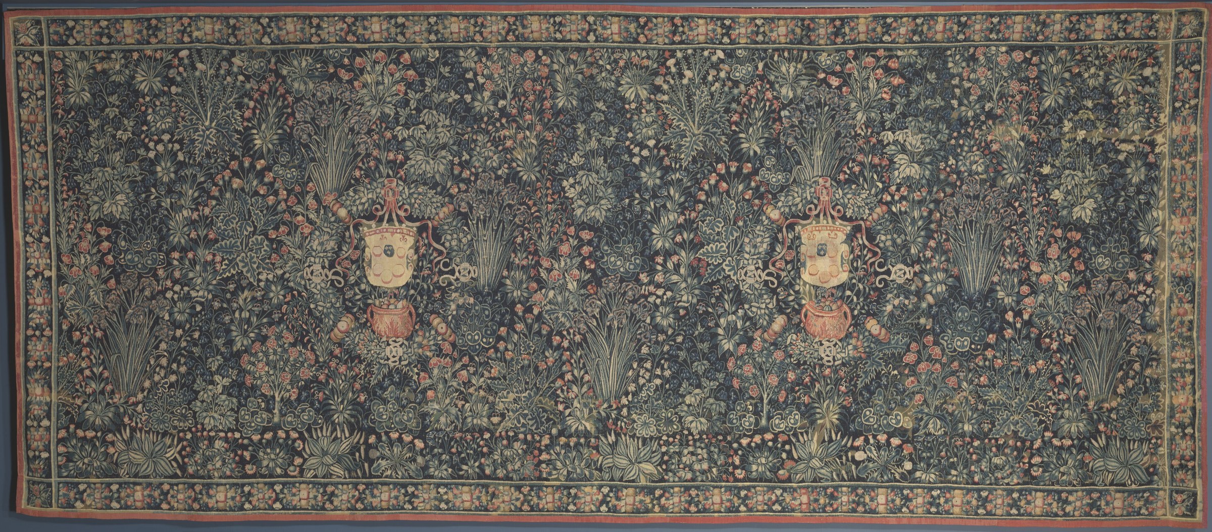 Early sixteenth-century millefleurs tapestry with the Medici coat of arms